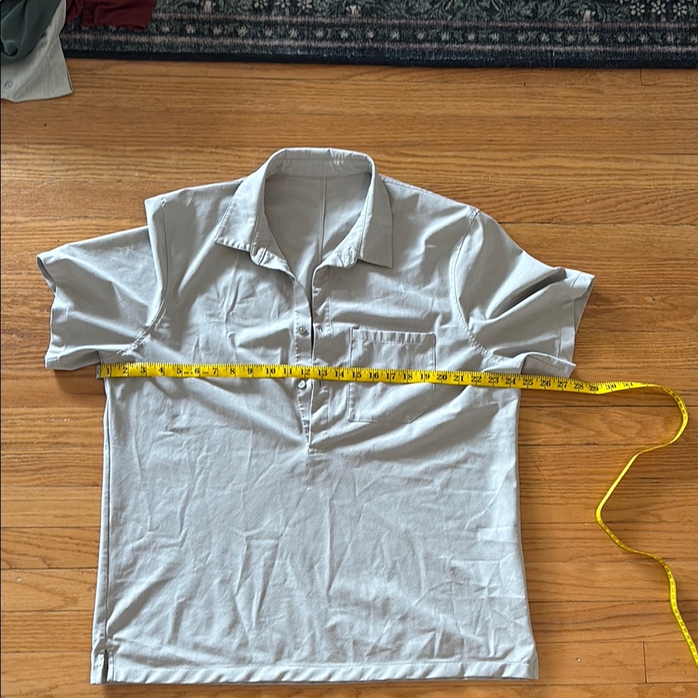 Gray Polo Shirt with Short Sleeves and Classic Collar